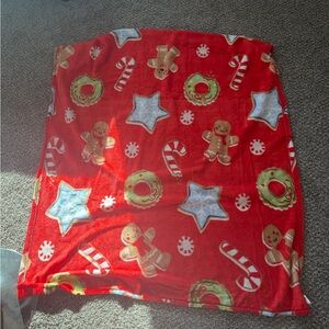Target Red Holiday Gingerbread & Candy Blanket
